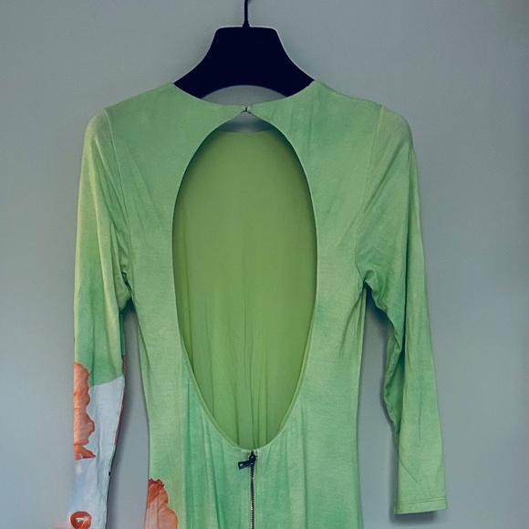 Alice + Olivia Delora Dream Life Sharp Green open-back maxi dress XS $595 - Picture 10 of 11